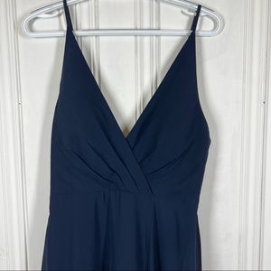 Jenny Yoo Sleeveless Navy Maxi Dress Formal Gown 6